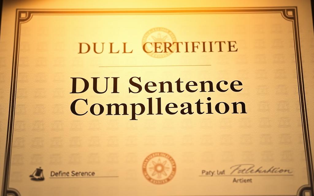 Dui Sentence Completion Certificate
